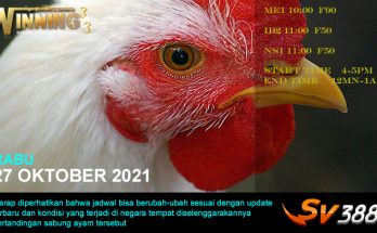 Jadwal Sabung Ayam Sv388 27 Oktober 2021