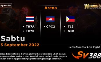 Jadwal Resmi Live Sabung Ayam SV388 3 September 2022