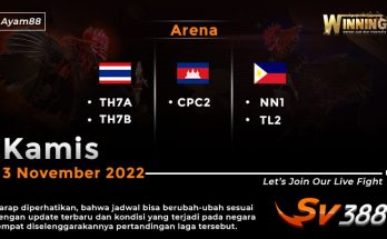 Jadwal Resmi Live Sabung Ayam SV388 3 November 2022