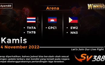 Jadwal Resmi Live Sabung Ayam SV388 4 November 2022